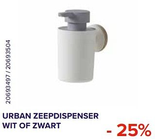 Promoties Urban zeepdispenser wit of zwart -25% - Tiger - Geldig van 01/02/2021 tot 28/02/2021 bij Euro Shop