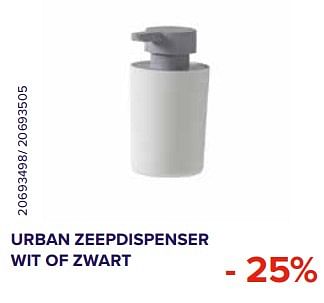 Promoties Urban zeepdispenser wit of zwart -25% - Tiger - Geldig van 01/02/2021 tot 28/02/2021 bij Euro Shop