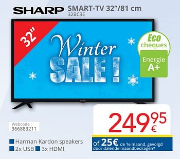 Promoties Sharp smart-tv 32``-81 cm 32bc3e - Sharp - Geldig van 01/02/2021 tot 28/02/2021 bij Eldi