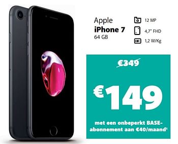 Promotions Apple iphone 7 64 gb - Apple - Valide de 01/02/2021 à 28/02/2021 chez Base