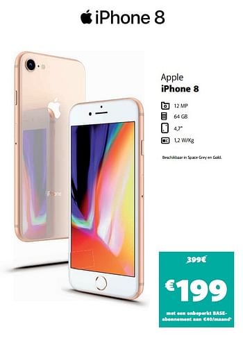 Promotions Apple iphone 8 - Apple - Valide de 01/02/2021 à 28/02/2021 chez Base