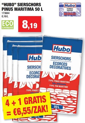 Promoties Hubo sierschors pinus maritima - Huismerk - Hubo  - Geldig van 03/02/2021 tot 14/03/2021 bij Hubo