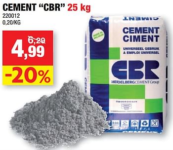 Promoties Cement cbr - CBR - Geldig van 03/02/2021 tot 14/03/2021 bij Hubo