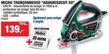 Promotions Bosch micro tronçonneuse advancedcut 50 - Bosch - Valide de 03/02/2021 à 14/03/2021 chez Hubo