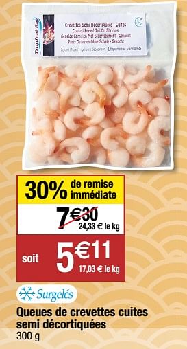 Promotions Queues de crevettes cuites semi décortiquées - Produit Maison - Migros - Valide de 02/02/2021 à 14/02/2021 chez Migros