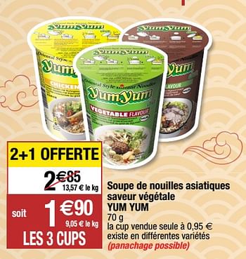 Promotions Soupe de nouilles asiatiques saveur végétale yum yum - Yum Yum - Valide de 02/02/2021 à 14/02/2021 chez Migros