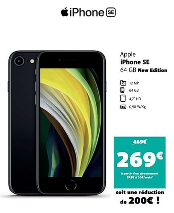 Promotions Apple iphone se 64 gb new edition - Apple - Valide de 01/02/2021 à 28/02/2021 chez Base