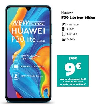 Promotions Huawei p30 lite new edition - Huawei - Valide de 01/02/2021 à 28/02/2021 chez Base