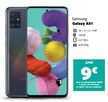 Promotions Samsung galaxy a51 - Samsung - Valide de 01/02/2021 à 28/02/2021 chez Base