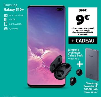 Promotions Samsung galaxy s10+ - Samsung - Valide de 01/02/2021 à 28/02/2021 chez Base