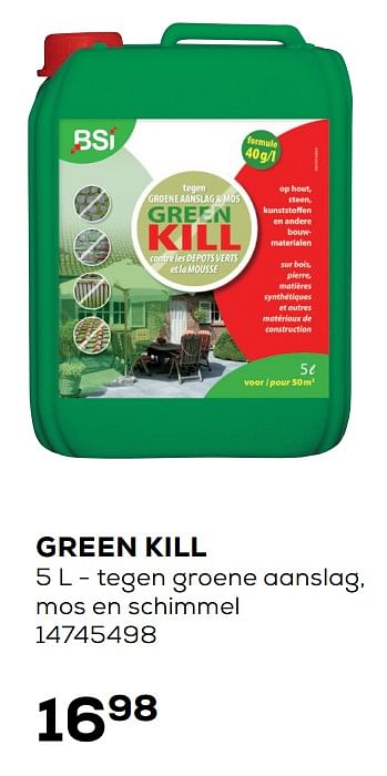 Promoties Green kill - BSI - Geldig van 02/02/2021 tot 02/03/2021 bij Supra Bazar