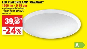 Promotions Led plafondlamp cavanal - Philips - Valide de 03/02/2021 à 14/03/2021 chez Hubo