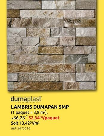 Promotions Lambris dumapan smp - Dumaplast - Valide de 10/02/2021 à 01/03/2021 chez Brico
