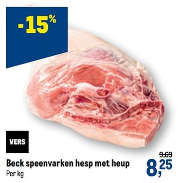 Promotions Beck speenvarken hesp met heup - Produit maison - Makro - Valide de 10/02/2021 à 23/02/2021 chez Makro