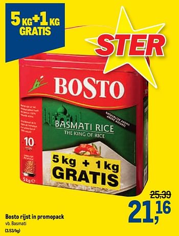 Promoties Bosto rijst basmati - Bosto - Geldig van 10/02/2021 tot 23/02/2021 bij Makro