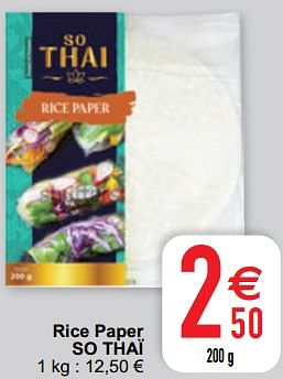 Promoties Rice paper so thaï - So Thai - Geldig van 09/02/2021 tot 15/09/2021 bij Cora