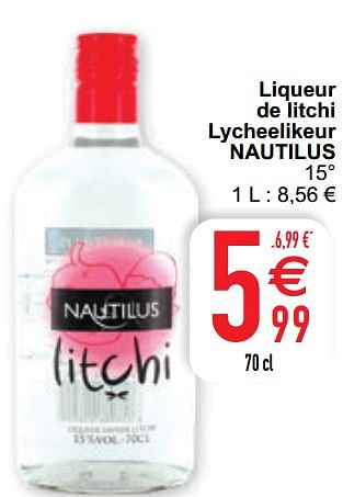 Promoties Liqueur de litchi lycheelikeur nautilus - NAUTILUS - Geldig van 09/02/2021 tot 15/09/2021 bij Cora