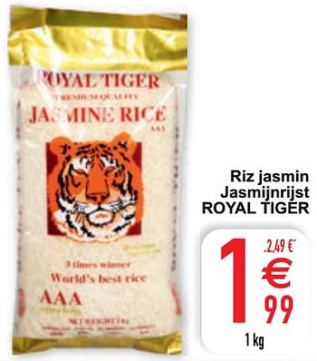 Promoties Riz jasmin jasmijnrijst royal tiger - Royal Tiger - Geldig van 09/02/2021 tot 15/09/2021 bij Cora