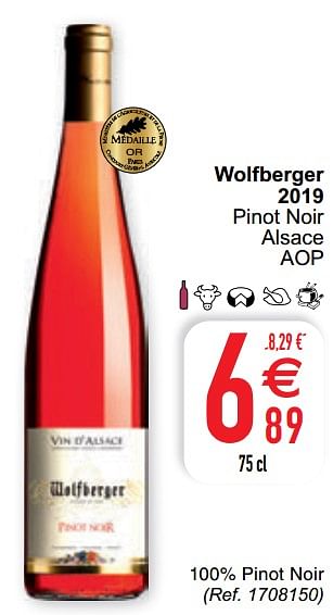 Promoties Wolfberger 2019 pinot noir alsace aop - Rosé wijnen - Geldig van 09/02/2021 tot 15/09/2021 bij Cora