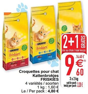 Promoties Croquettes pour chat kattenbrokjes friskies - Purina - Geldig van 09/02/2021 tot 15/09/2021 bij Cora