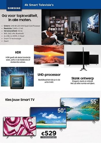Promoties Samsung 4k smart tv-saue50tu8072 - Samsung - Geldig van 01/02/2021 tot 28/02/2021 bij Compudeals