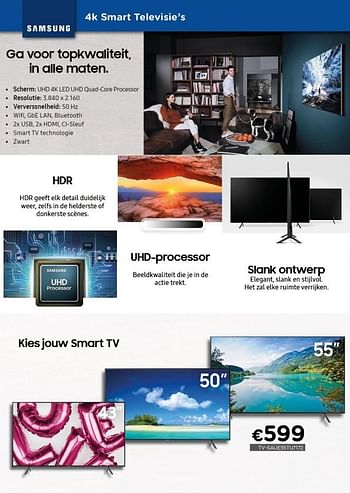 Promoties Samsung 4k smart tv-saue55tu7172 - Samsung - Geldig van 01/02/2021 tot 28/02/2021 bij Compudeals