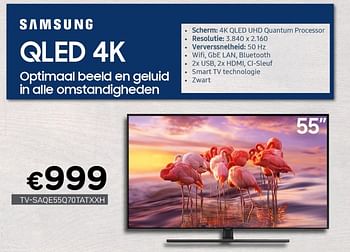 Promotions Samsung qled 4k tv-saqe55q70tatxxh - Samsung - Valide de 01/02/2021 à 28/02/2021 chez Compudeals