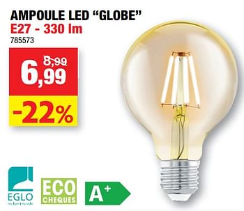 Promoties Ampoule led globe e27 - Merk onbekend - Geldig van 03/02/2021 tot 14/03/2021 bij Hubo