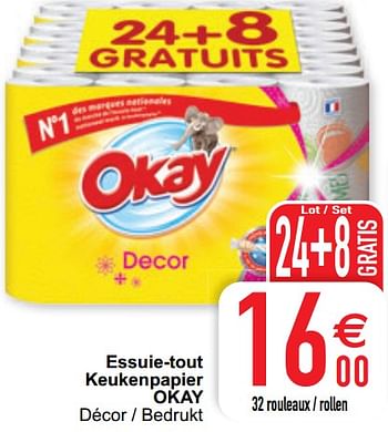 Promoties Essuie-tout keukenpapier okay - Huismerk - Okay  - Geldig van 09/02/2021 tot 15/09/2021 bij Cora