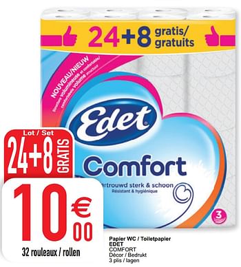 Promoties Papier wc - toiletpapier edet comfort - Edet - Geldig van 09/02/2021 tot 15/09/2021 bij Cora