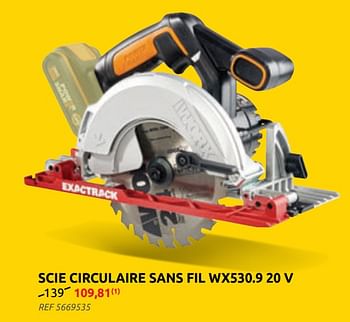 Promotions Worx scie circulaire sans fil wx530.9 20 v - Worx - Valide de 10/02/2021 à 01/03/2021 chez BricoPlanit