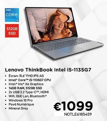 Promotions Lenovo thinkbook intel i5-1135g7 - Lenovo - Valide de 01/02/2021 à 28/02/2021 chez Compudeals