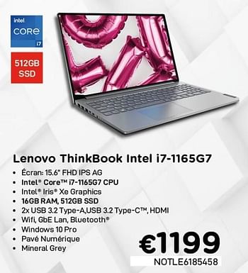 Promotions Lenovo thinkbook intel i7-1165g7 - Lenovo - Valide de 01/02/2021 à 28/02/2021 chez Compudeals