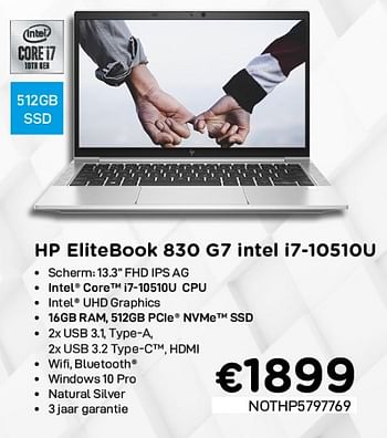Promoties Hp elitebook 830 g7 intel i7-10510u - HP - Geldig van 01/02/2021 tot 28/02/2021 bij Compudeals