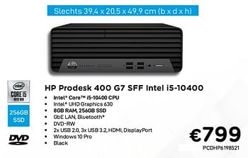 Promoties Hp prodesk 400 g7 sff intel i5-10400 - HP - Geldig van 01/02/2021 tot 28/02/2021 bij Compudeals