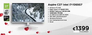 Promoties Acer aspire c27 intel i7-1065g7 - Acer - Geldig van 01/02/2021 tot 28/02/2021 bij Compudeals