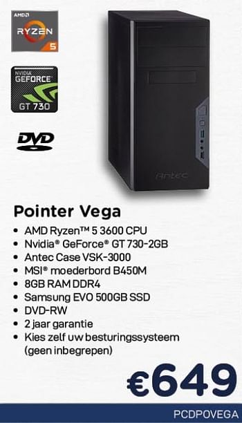 Promotions Pointer systems pointer vega - Pointer Systems - Valide de 01/02/2021 à 28/02/2021 chez Compudeals