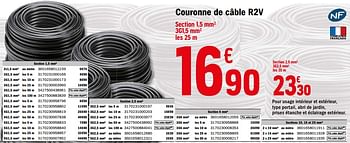 Promotions Couronne de câble r2v - Produit Maison - Brico Depot - Valide de 05/02/2021 à 25/02/2021 chez Brico Depot
