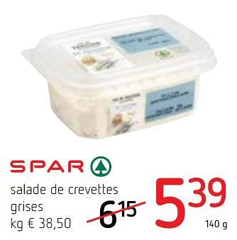 Promotions Salade de crevettes grises - Spar - Valide de 11/02/2021 à 24/02/2021 chez Spar (Colruytgroup)