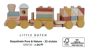 Promoties Stapeltrein pure + nature - 22 stukjes - Little Dutch - Geldig van 05/02/2021 tot 31/12/2021 bij Dreambaby