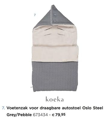 Promoties Voetenzak voor draagbare autostoel oslo steel grey-pebble - Koeka - Geldig van 05/02/2021 tot 31/12/2021 bij Dreambaby