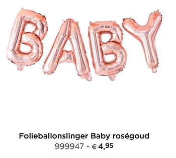 Promoties Folieballonslinger baby roségoud - Huismerk - Dreambaby - Geldig van 05/02/2021 tot 31/12/2021 bij Dreambaby