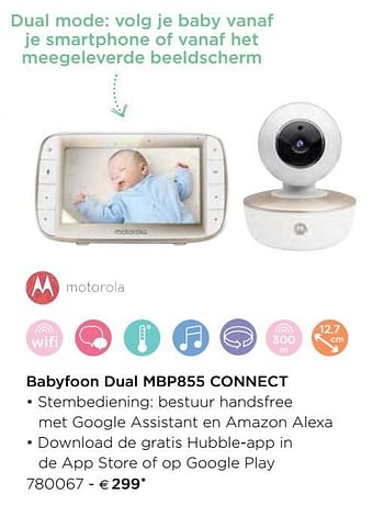 Promoties Motorola babyfoon dual mbp855 connect - Motorola - Geldig van 05/02/2021 tot 31/12/2021 bij Dreambaby