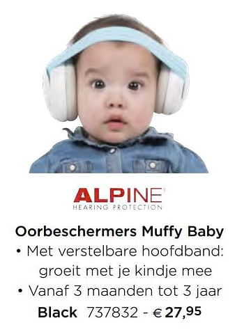Promoties Oorbeschermers muffy baby black - Alpine - Geldig van 05/02/2021 tot 31/12/2021 bij Dreambaby
