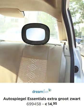 Promoties Autospiegel essentials extra groot zwart - Dreambee - Geldig van 05/02/2021 tot 31/12/2021 bij Dreambaby