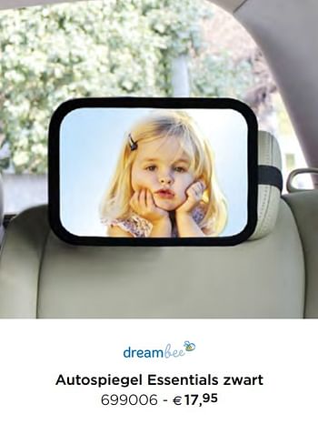 Promoties Autospiegel essentials zwart - Dreambee - Geldig van 05/02/2021 tot 31/12/2021 bij Dreambaby