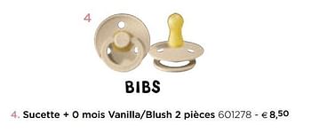 Promoties Sucette + 0 mois vanilla-blush 2 pièces - Bibs - Geldig van 05/02/2021 tot 31/12/2021 bij Dreambaby