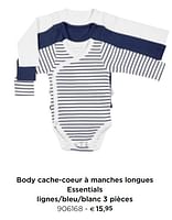 Promotion Dreambaby Body Cache Coeur A Manches Longues Essentials Lignes Bleu Blanc 3 Pieces Dreambee Bebe Et Grossesse Valide Jusqua 4 Promobutler