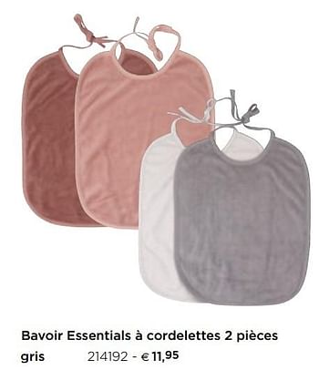 Promoties Bavoir essentials à cordelettes 2 pièces gris - Dreambee - Geldig van 05/02/2021 tot 31/12/2021 bij Dreambaby