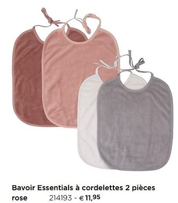 Promotions Bavoir essentials à cordelettes 2 pièces rose - Dreambee - Valide de 05/02/2021 à 31/12/2021 chez Dreambaby